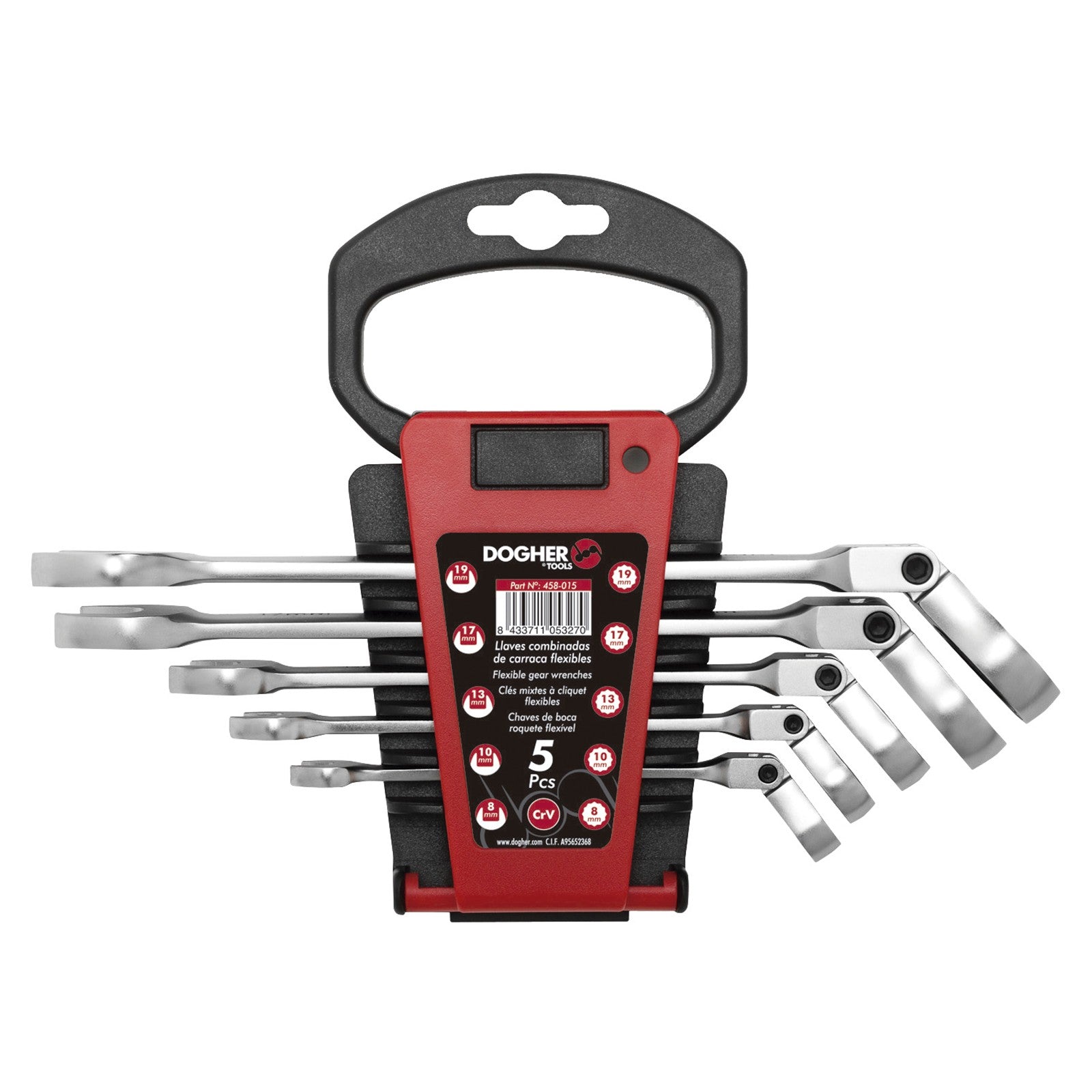 Dogher 458-015 - Juego 5 Llaves Comb. Carraca Flex