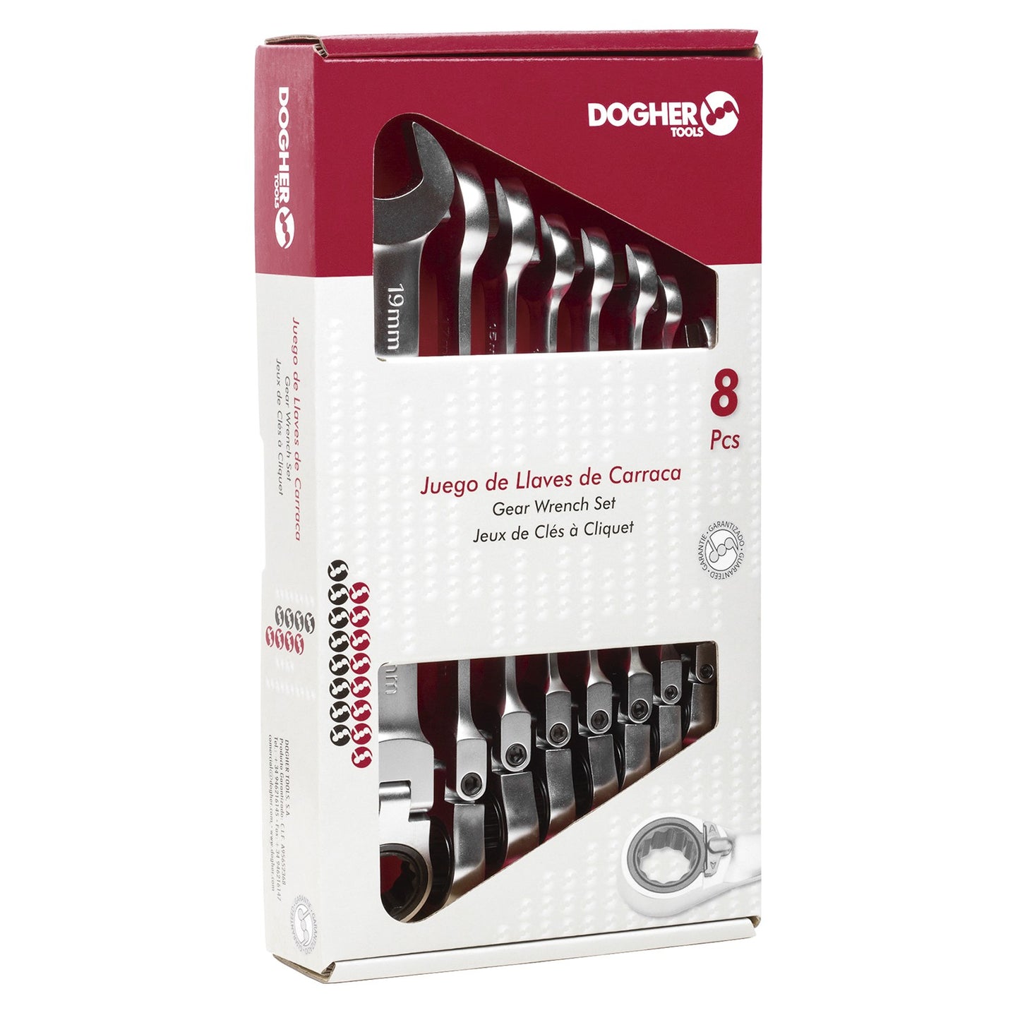 Dogher 458-038 - Caja 8 Llaves Comb. Carraca Flex