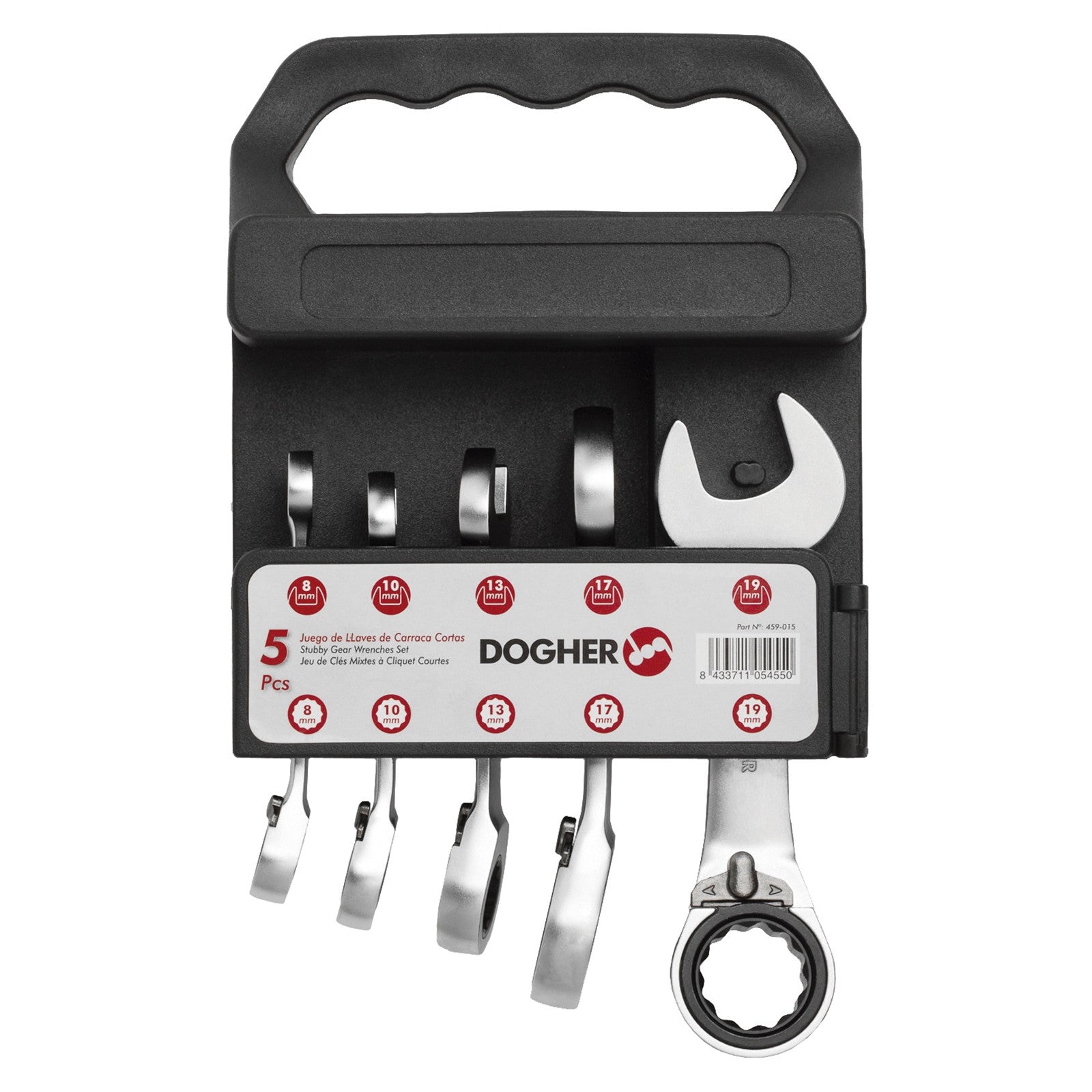 Dogher 459-010V - Soporte Plas Ll.Carraca Corta 5Pzs Vacio
