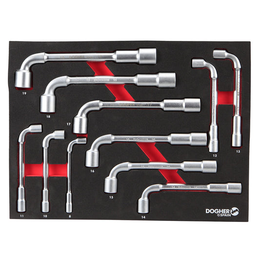 Dogher 462-080 - Bandeja Combinable 11 Llaves de Pipa 8 mm-19 mm 1/2