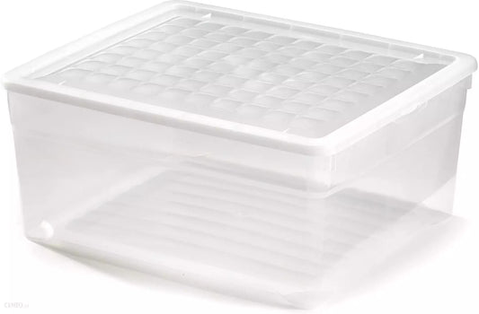 Curver, Caja para Ropa y Textil del Hogar 18,5L., con Tapa, Color Cristal (03002-001-00)