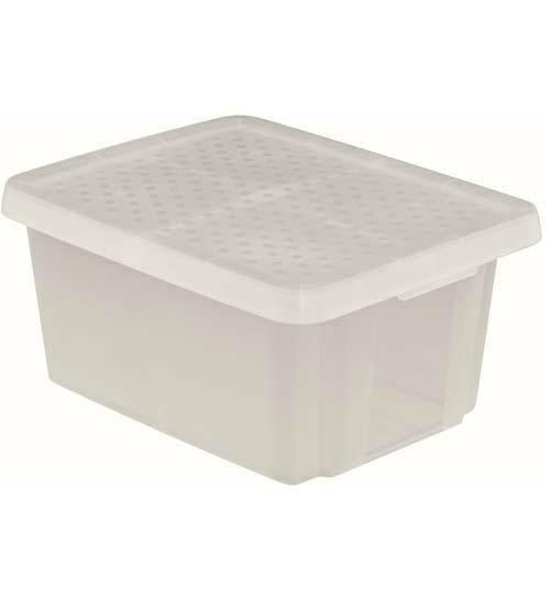 Curver, Caja para Ropa y Textil del Hogar 45L., con Tapa, Color Cristal (196065)