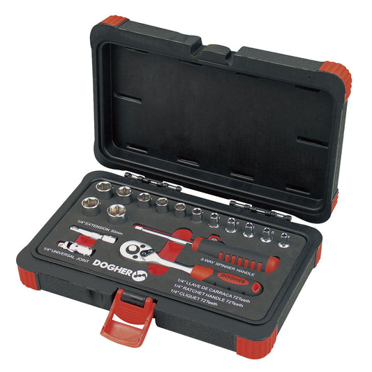 Dogher 500-001 - Maletin Vasos Hex 1/4 17 Pzas