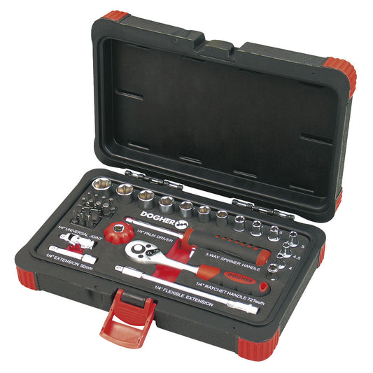 Dogher 500-002 - Maletin Vasos Hex 1/4 34 Pzas
