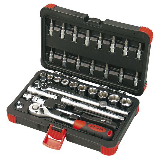 Dogher 500-003 - Maletin Vasos Hex 1/4 47 Pzas