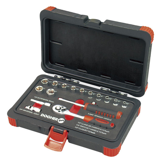 Dogher 500-004 - Maletin Vasos Hex Sae 1/4 16 Pzas