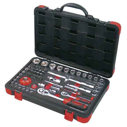 Dogher 500-025 - Maletin Mixto Vasos Hex 1/4&1/2 76Pzas