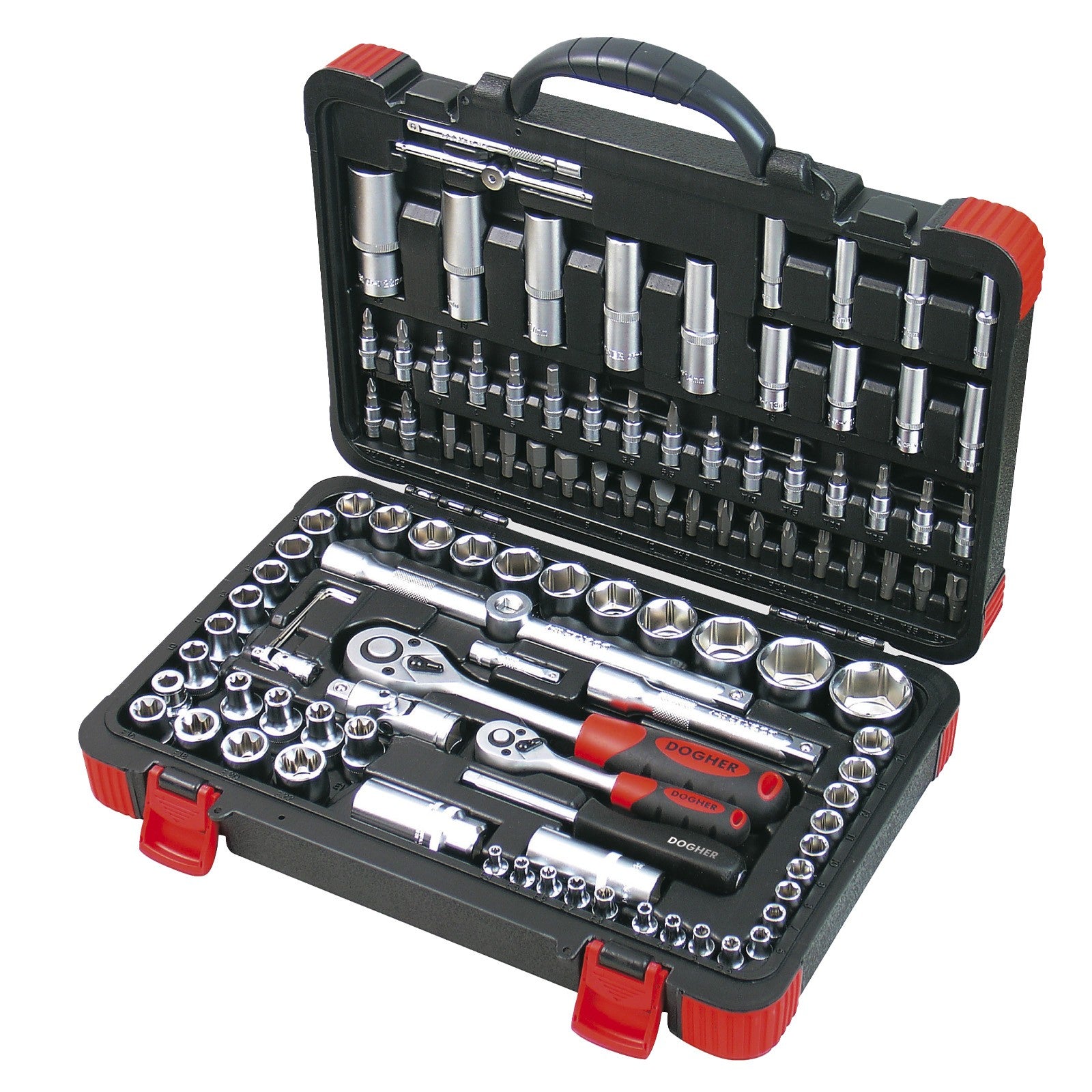 Dogher 500-026 - Maletin Mixto Vasos Hex 1/4&1/2 108Pzas