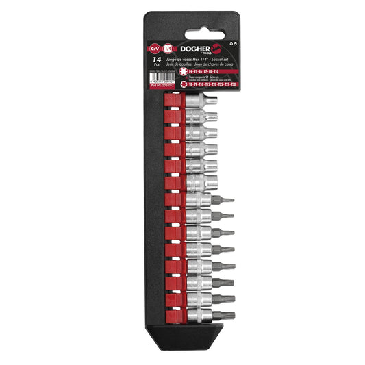 Dogher 503-052 - Juego 14 Ud. Vasos+Puntas Torx 1/4
