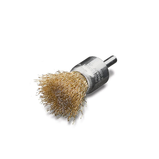 LessMann 456751 - Brocha con espiga LessMann 30x25x68 mm. alambre de acero latonado ondulado STM 0,25