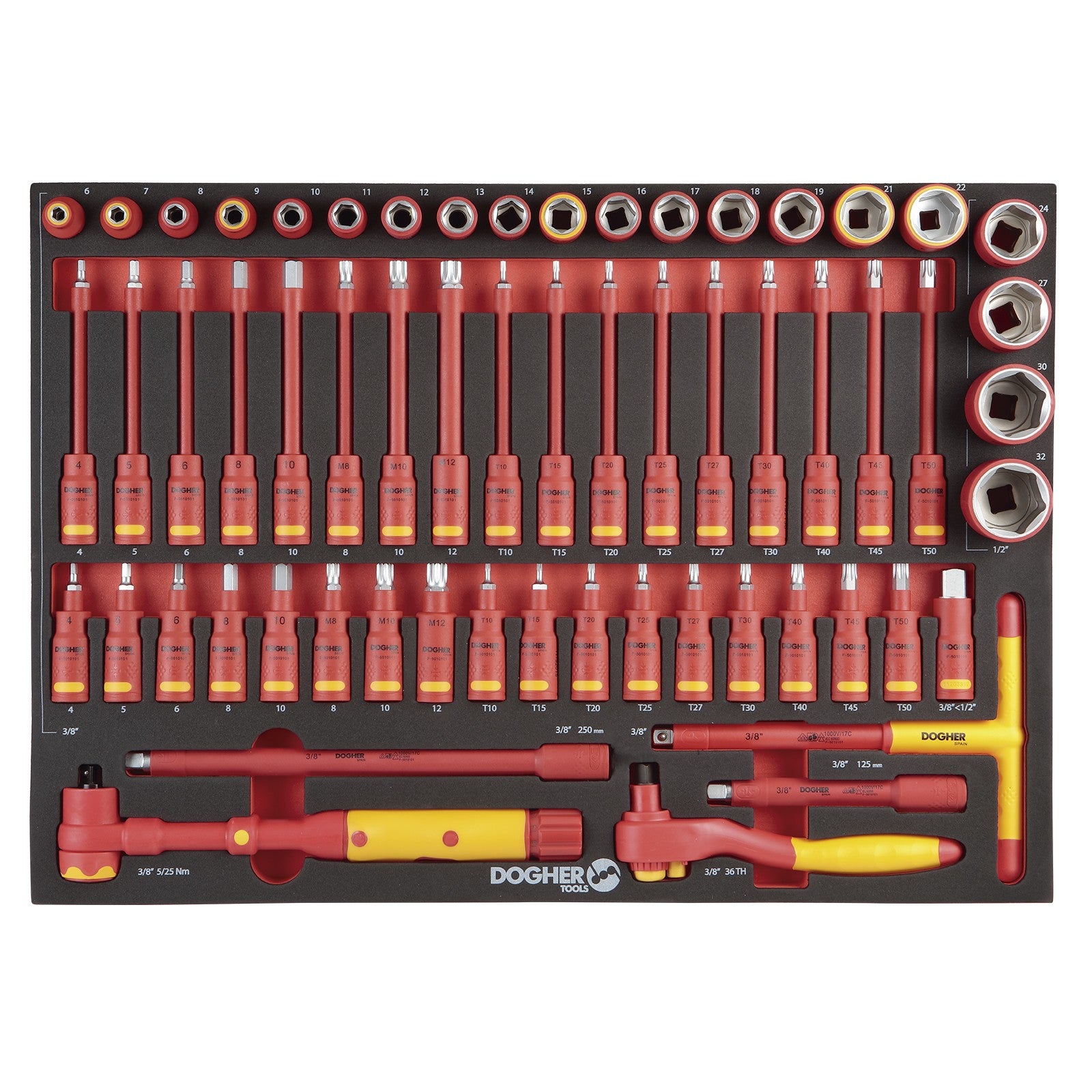 Dogher 5116-080 - B. 60Pcs Vde.Hex. Y Acces.3/8-1/2 Entera