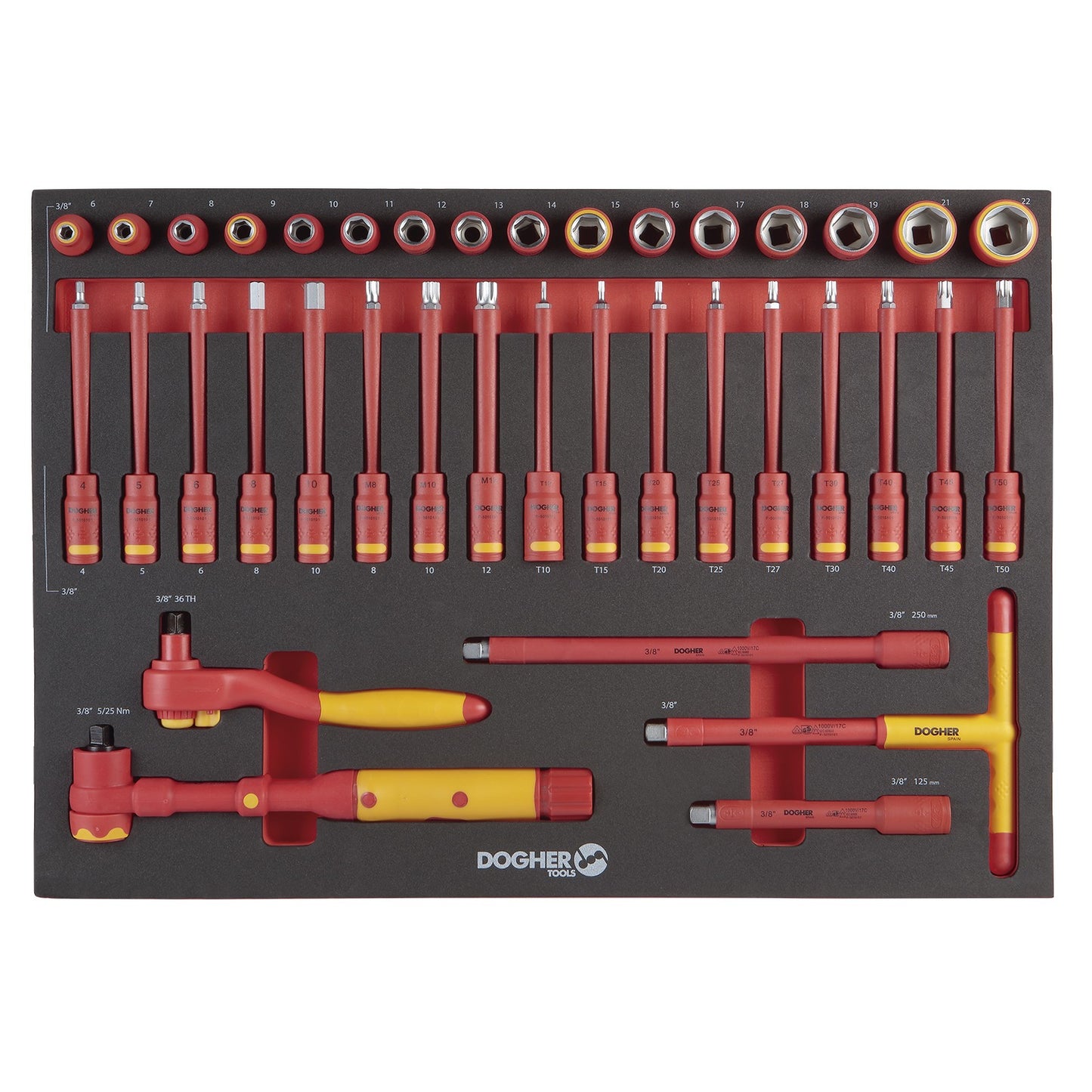 Dogher 5116-081 - B.Comb.38Pcs V.Vde.Hex. Acces.3/8 Entera