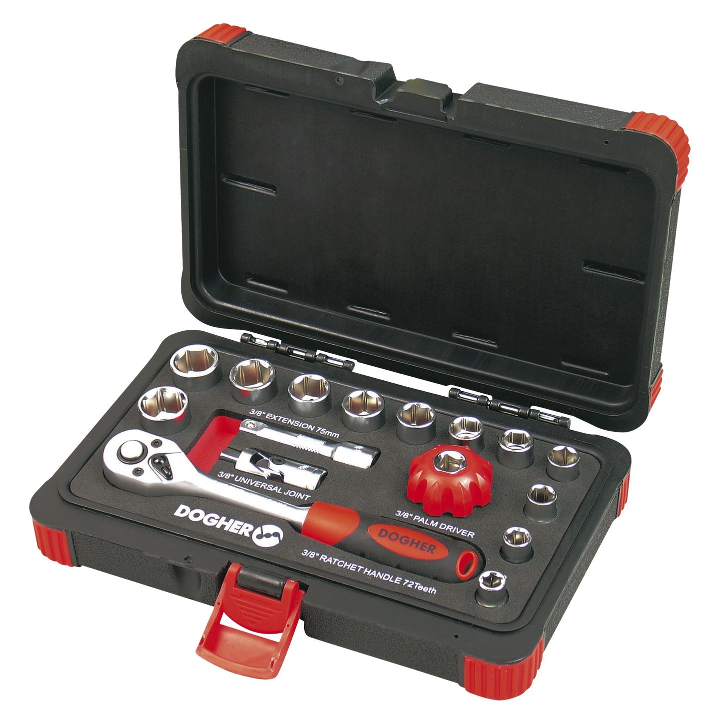 Dogher 516-001 - Maletin Vasos Hex 3/8 16 Pzas