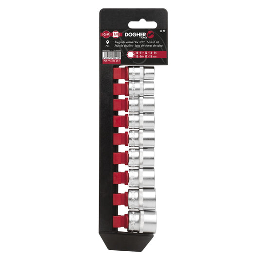 Dogher 516-051 - Juego 9 Ud. Vaso Hexagonal 3/8