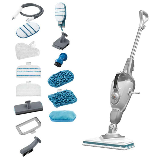 BLACK+DECKER BHSM1615DSG-QS - Limpiador a vapor vertical con cable, 1600W, Cuerpo desmontable, 15 accesorios