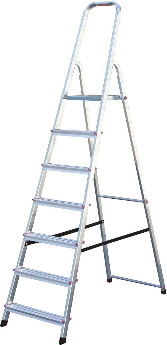 Krause 000743 - Escalera de tijera de aluminio Corda, 7 peldaños