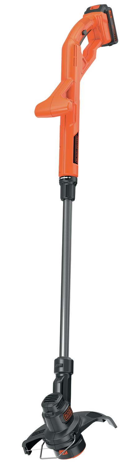 BLACK+DECKER Cortabordes y desbrozadora 18V, ancho de corte 25 cm, batería 2Ah, cabezal pivotante 180°, tubo telescópico, 2 mangos ajustables, incluye carrete Reflex 1.6 mm, ST182320-QW