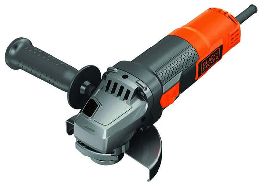 Black+Decker BEG220-QS Amoladora angular 900 W, 12.000 rpm, eje M14, Ajuste de Guarda sin Llave, Naranja, disco 125 mm