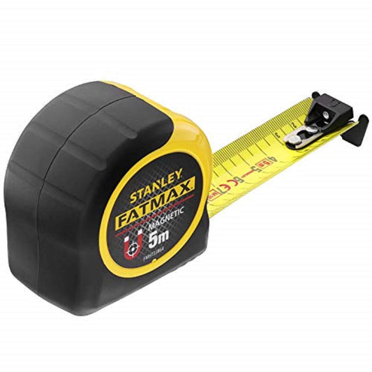 STANLEY FATMAX Flexómetro Blade Armor Classic Magnético 5m, Cinta Ancha 32mm, Blindaje Termoplástico y Recubrimiento Mylar, Anti Abrasión y Corrosión, FMHT0-33864