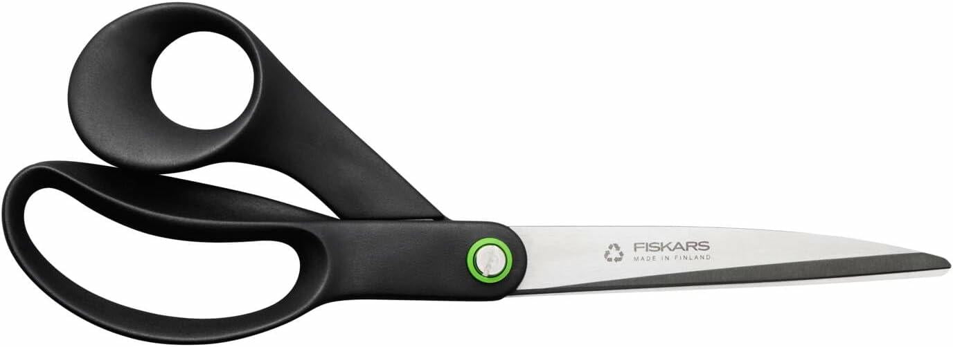 Fiskars Tijeras Universales ReNew, Longitud: 24,9 cm, Acero Inoxidable Reciclado/Plástico Reciclado, Functional Form, Negro, 1074546