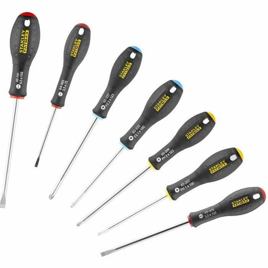 Stanley 0-65-438 - Juego de 7 destornilladores FatMax planos, Phillips y Pozidriv