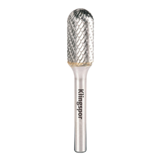 Klingspor 295753 - Fresa rotativa de metal duro HF 100 C cilíndrica con punta redonda WRC, 12,7 x 25 mm, vástago de 6 mm