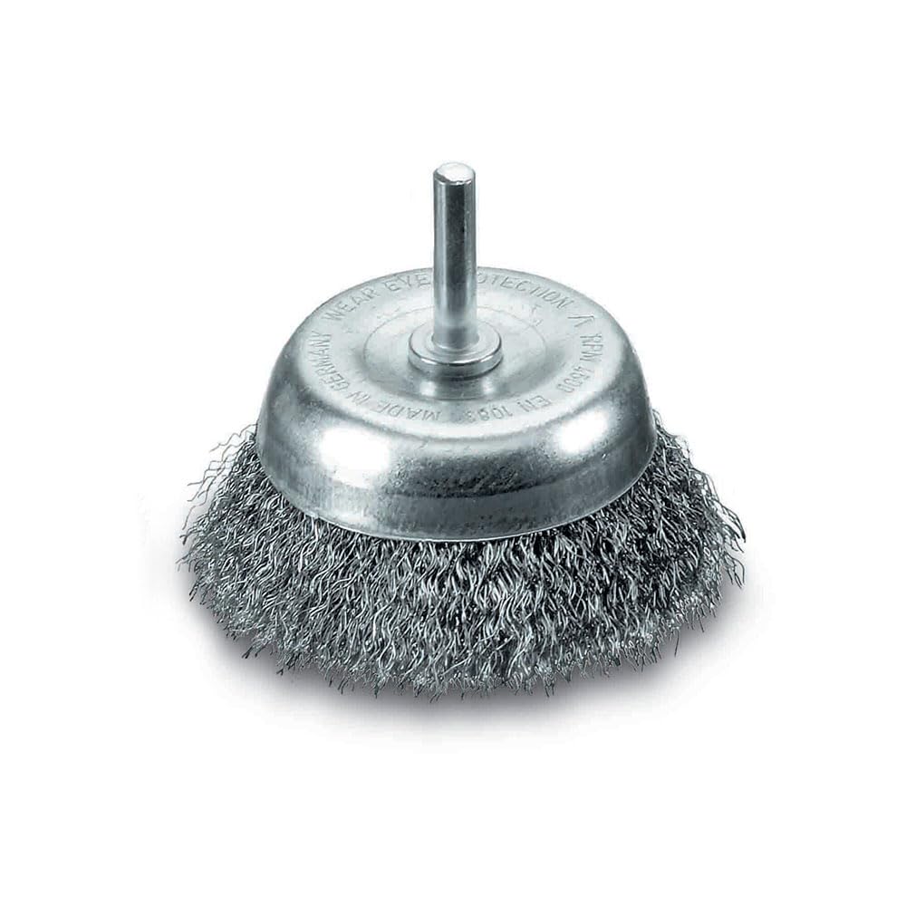 LessMann 430132 - Cepillo taza con espiga LessMann DIY 75 mm. alambre de acero ondulado STA 0,20