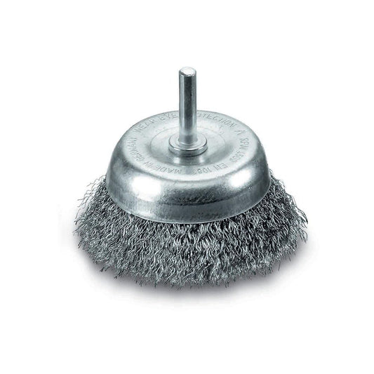 LessMann 430132 - Cepillo taza con espiga LessMann DIY 75 mm. alambre de acero ondulado STA 0,20