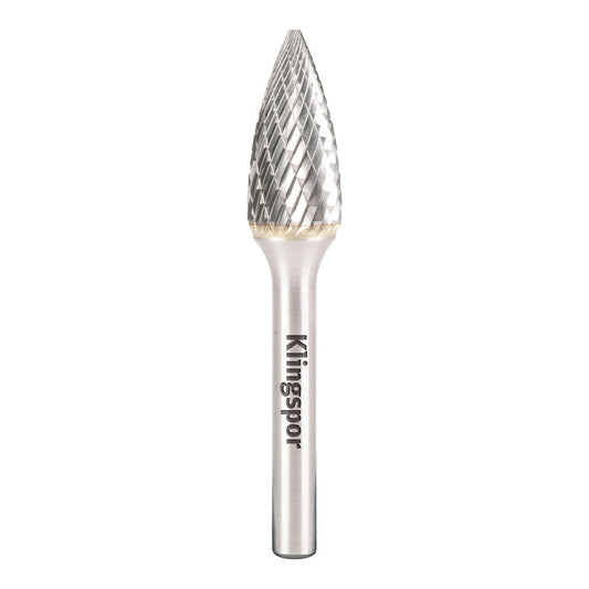 Klingspor 296086 - Fresa rotativa de metal duro HF 100 G de arco puntiagudo SPG, 12,7 x 25 mm, vástago de 6 mm