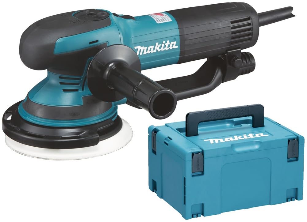 Makita BO6050J - Lijadora rotorbital 150 mm 750w 1600-6800 opm, azul y negro