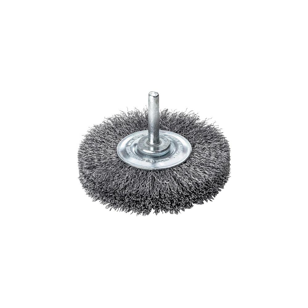 LessMann 418163 - Wheel brushes with 6 mm shank dia  80 x 19 mm steel wire STA crimped 0,30 mm