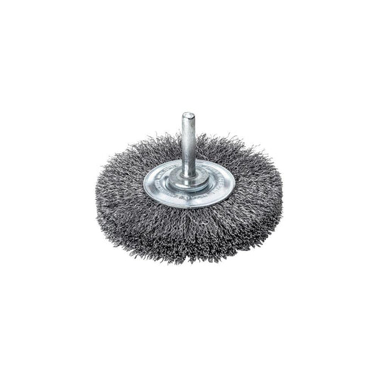 LessMann 418163 - Wheel brushes with 6 mm shank dia  80 x 19 mm steel wire STA crimped 0,30 mm