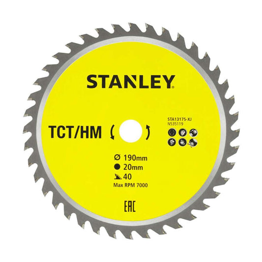 Stanley STA13175-XJ 190mm 1pieza(s) hoja de sierra circular - hojas de sierra circular (19 cm, 2 cm, 1 pieza(s))