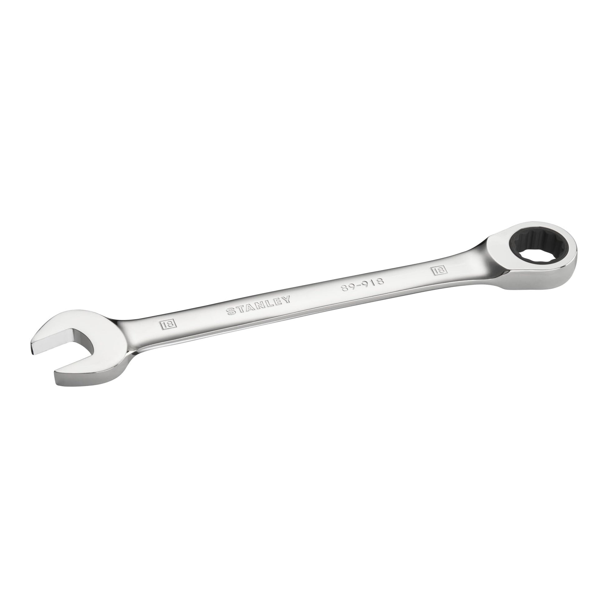 Stanley - Llave combinada plana con carraca 18 mm