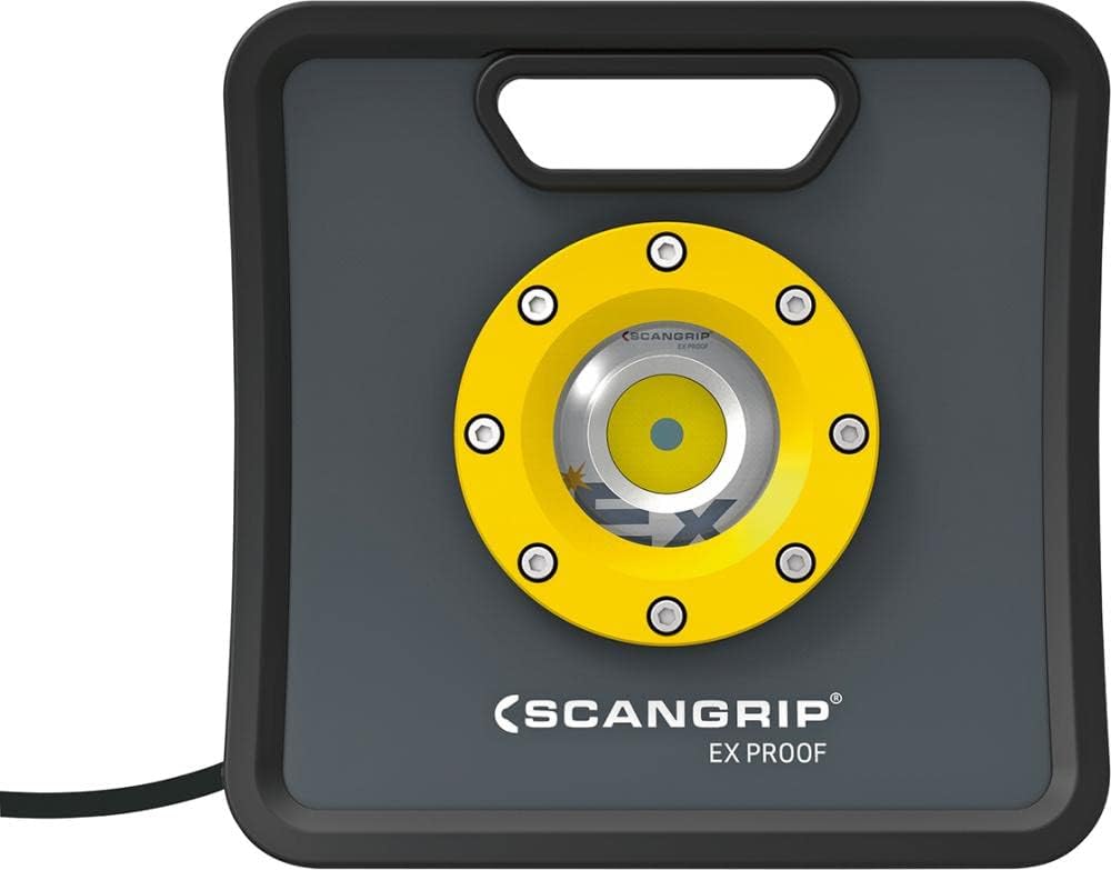 Scangrip 03.5618 - Lampe de chantier Dual NOVA R-EX (batterie intégrée + Câble) pour zones ATEX