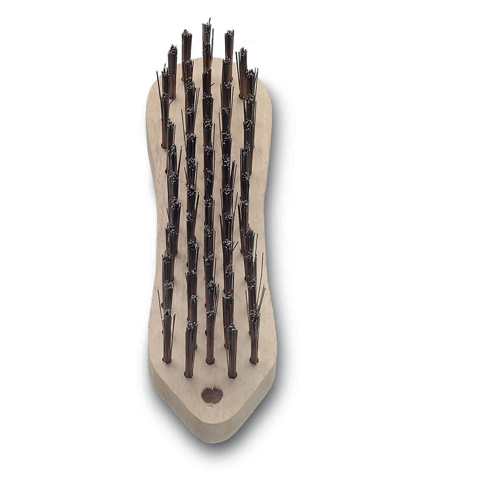 LessMann 140641 - Cepillo de mano con cuerpo de madera LessMann 5H alambre de acero latonado recto STM 0,35
