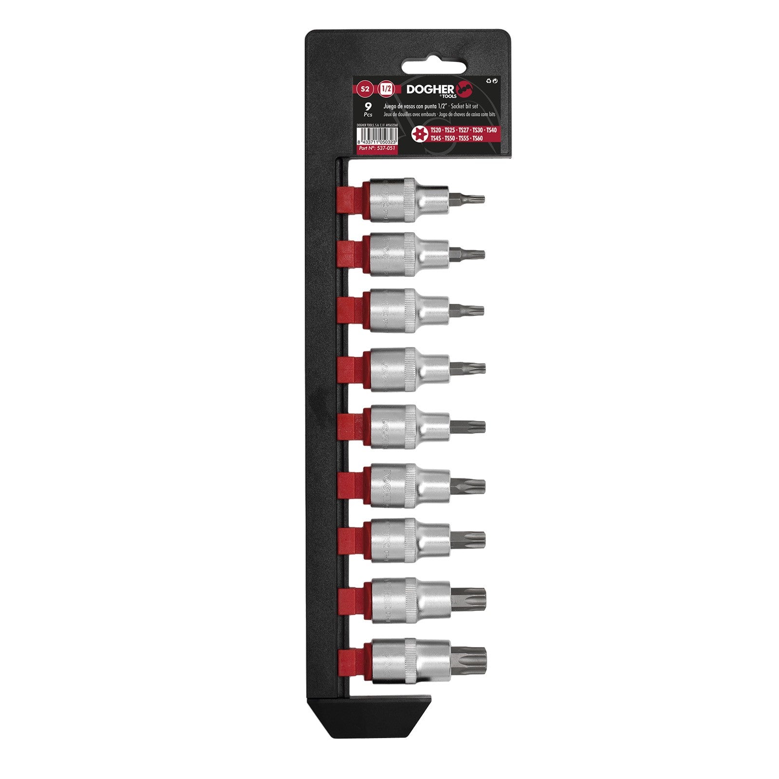 Dogher 537-051 - Juego 9 Ud. V.Puntas Torx Seg 1/2