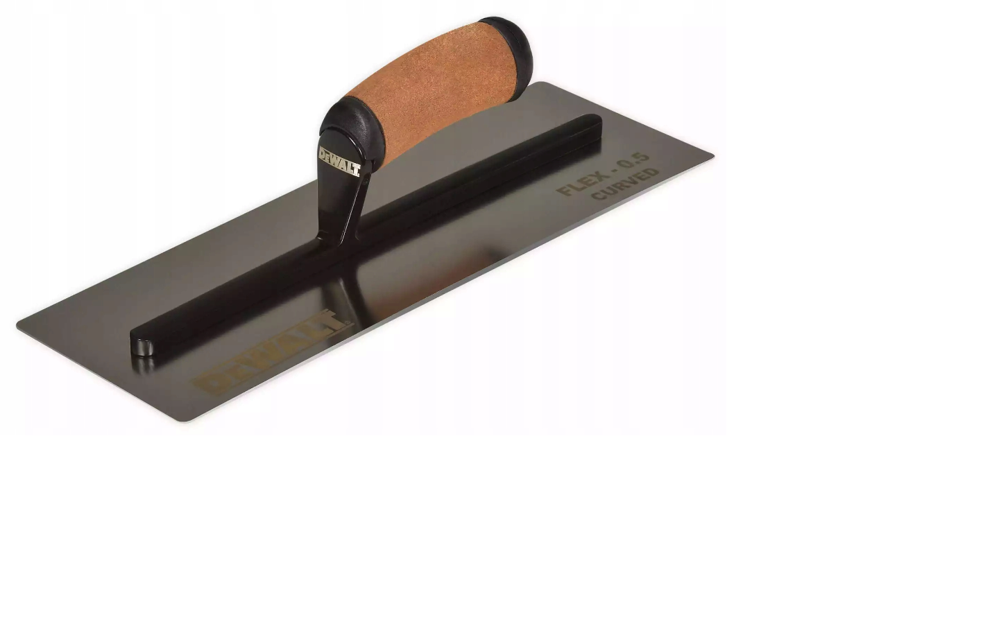 DeWALT Paleta Curvada Flexible de Acero Inoxidable para Paneles de Yeso de 0,5 mm, Mango de Cuero, 30,5 cm