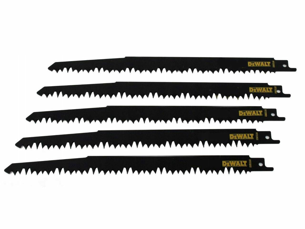 DEWALT DT2352-QZ - Hoja de sierra sable HCS, longitud: 230mm, paso de diente: 5-6 mm, para cortes gruesos y rápidos en madera (tronco y poda)