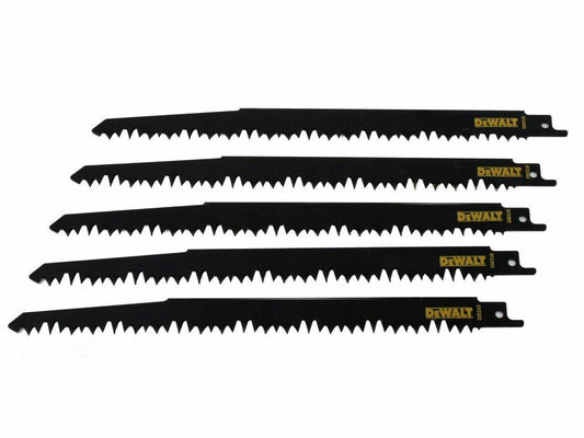 DEWALT DT2352-QZ - Hoja de sierra sable HCS, longitud: 230mm, paso de diente: 5-6 mm, para cortes gruesos y rápidos en madera (tronco y poda)