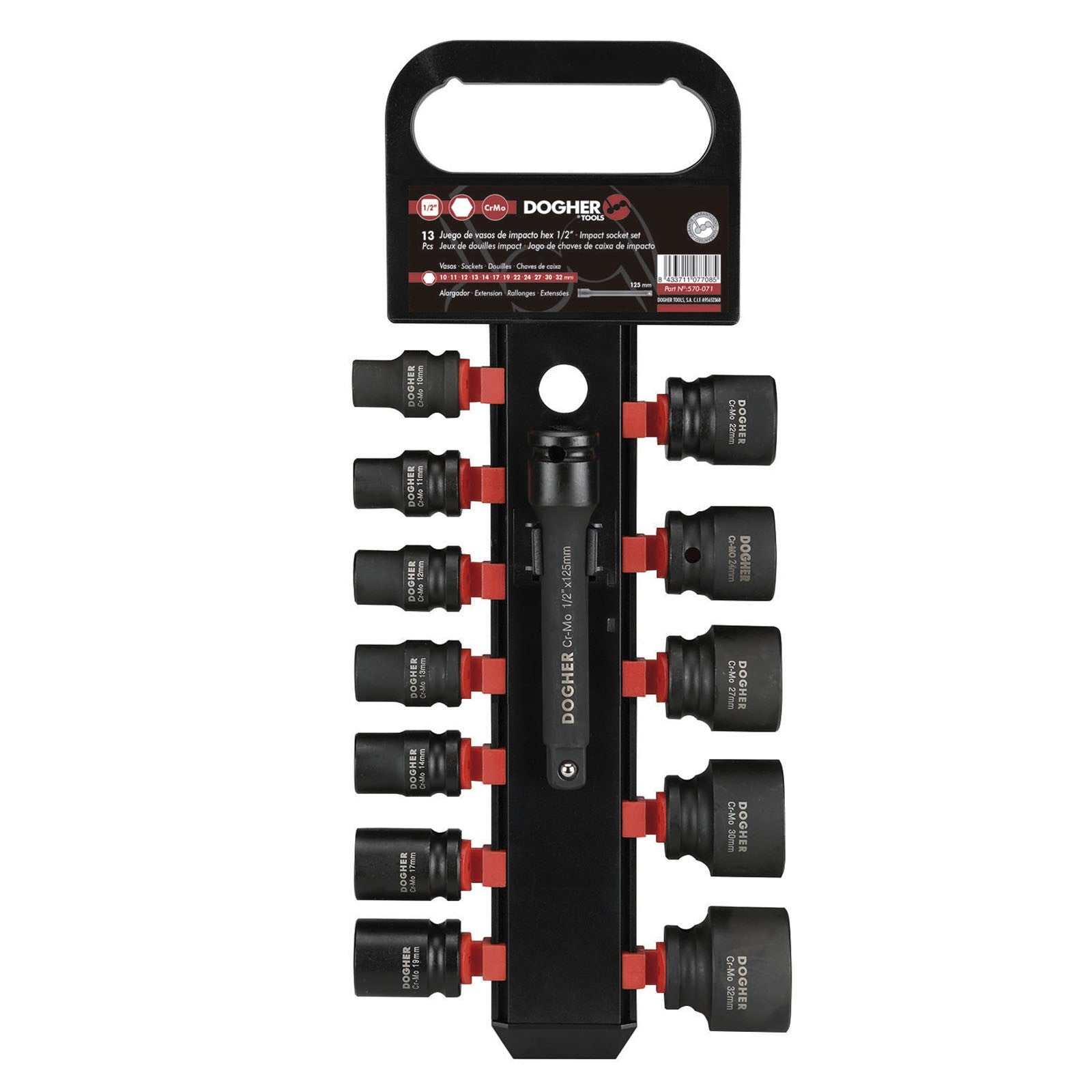 Dogher 570-071 - Juego Vasos Impacto 1/2 13 Pz 10-32Mm