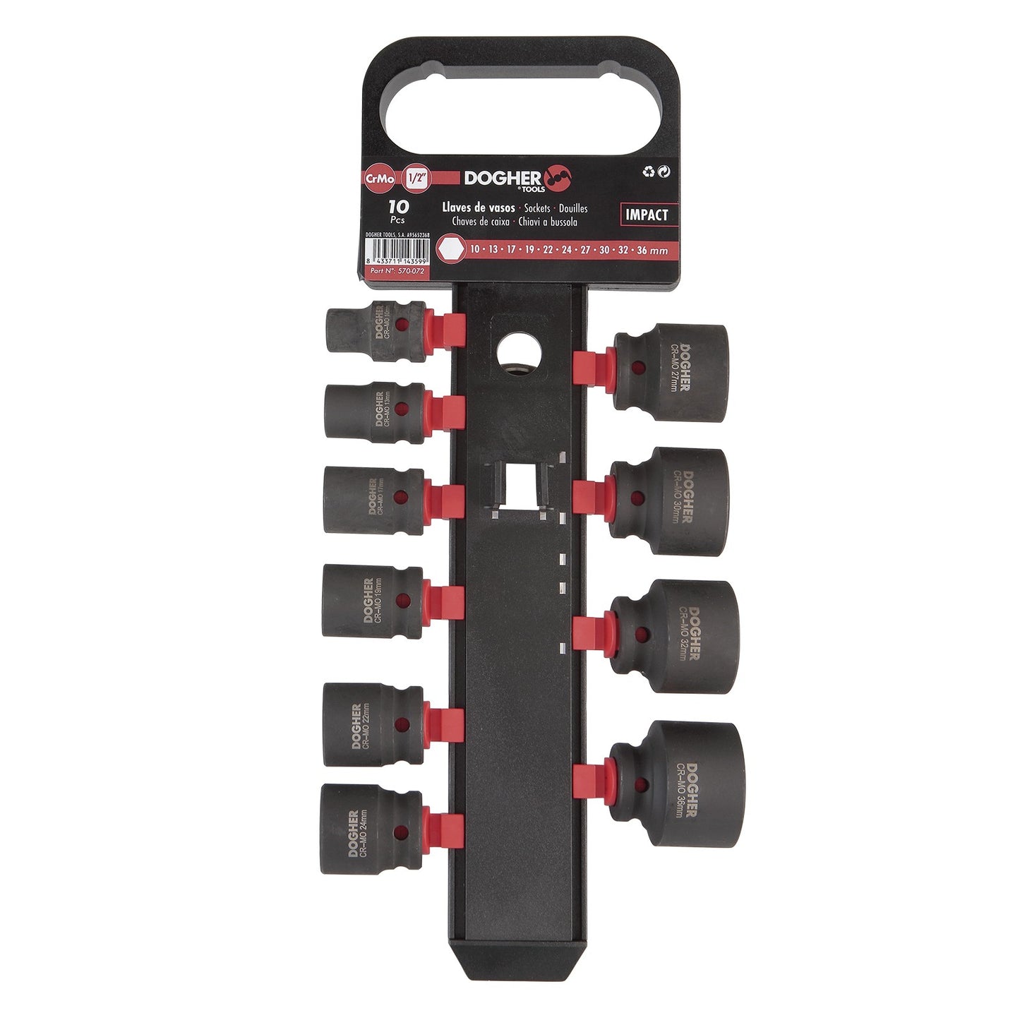 Dogher 570-072 - Juego Vasos Impacto 1/2 10 Pz 10-36Mm