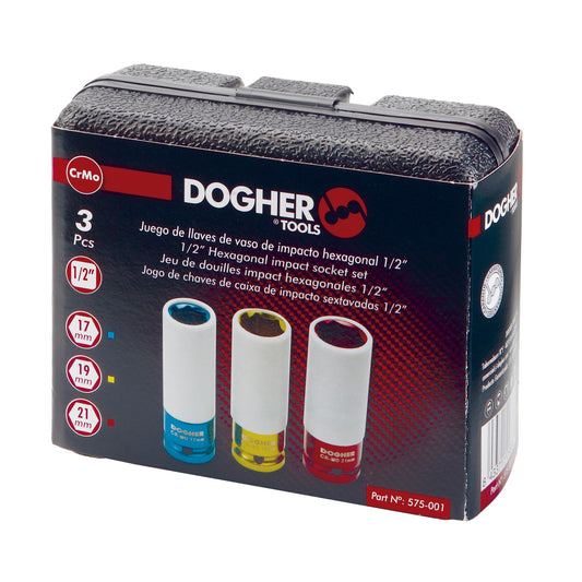Dogher 575-001 - Juego 3 Vasos 1/2 Llantas De Aluminio