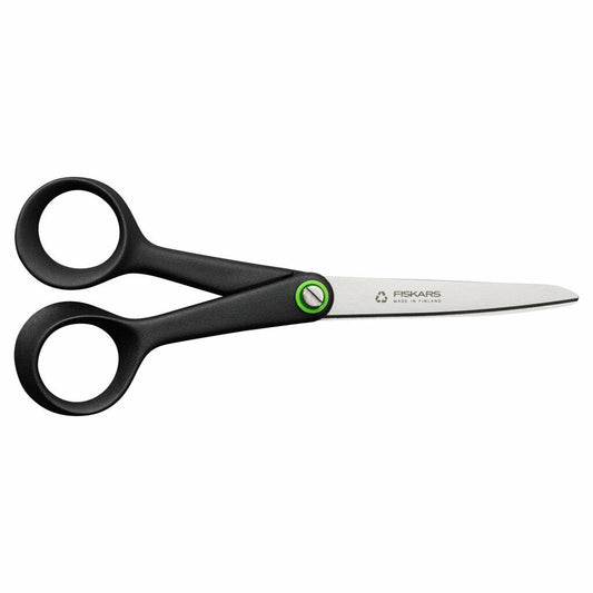 Fiskars Tijeras Universales ReNew, Longitud: 16,7 cm, Acero Inoxidable Reciclado/Plástico Reciclado, Functional Form, Negro, 1074543