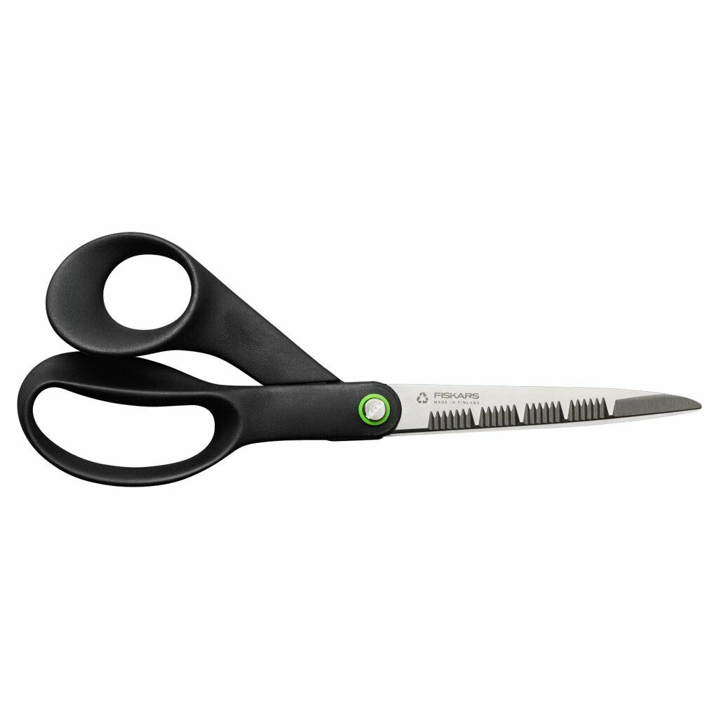 Fiskars Tijeras de Jardín ReNew, Longitud: 21 cm, Acero Inoxidable Reciclado/Plástico Reciclado, Functional Form, Negro, 1074544