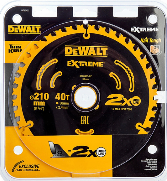 Dewalt DT20433-QZ hoja de sierra 210 x 30 x 2.4mm Zähneanzahl: 40 1 pieza