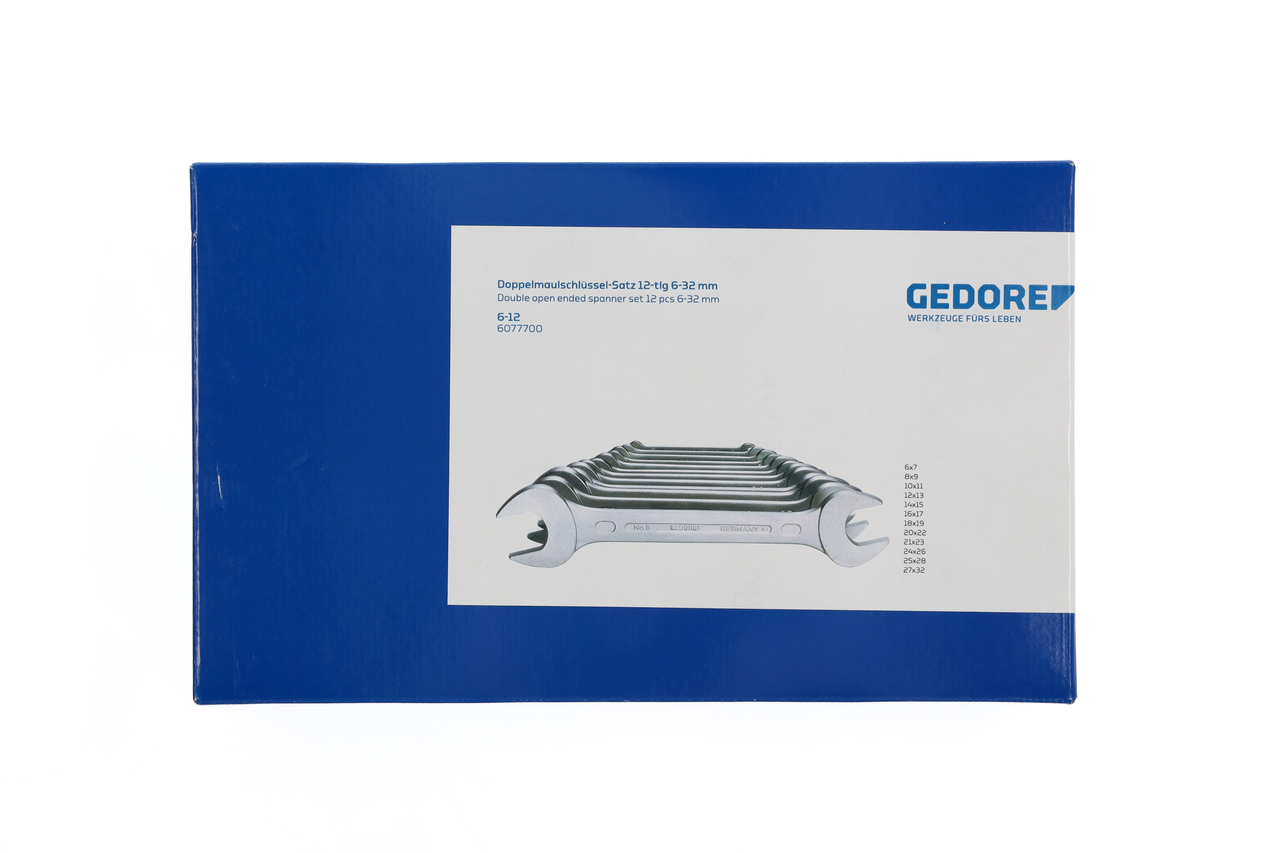 GEDORE 6-12 - Set of 12 Double-Ended Open-End Wrenches