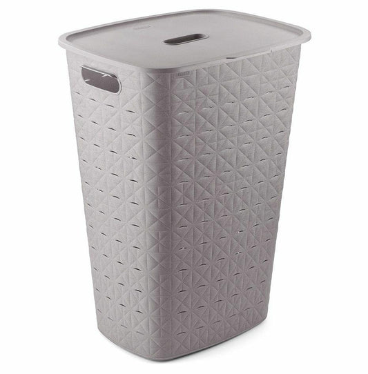 CURVER Softex 56L - Baúl para ropa (56 L, diseño elegante, ligero, apilable y práctico, 70% reciclado, tamaño espacioso, 59 x 43 x 34 cm, color topo