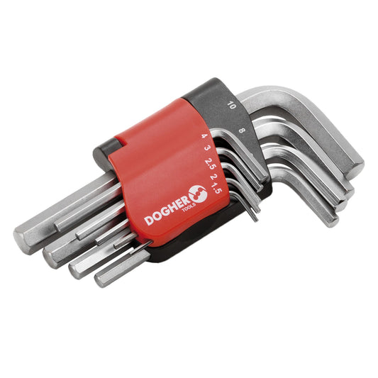 Dogher 600-002 - Juego Llav Macho Hex Corta 9Pzs 1/16-3/8