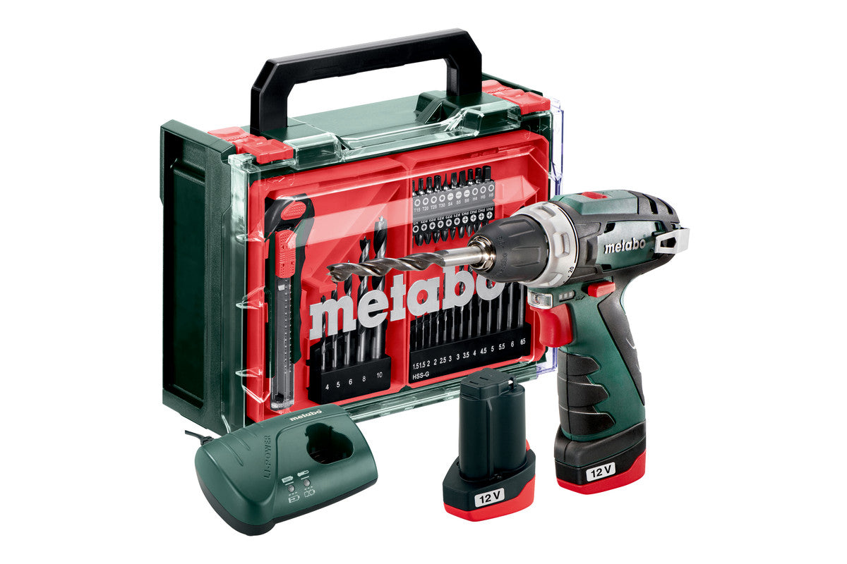 Metabo 600080710 - Juego taladro atornillador de batería PowerMaxx BS Basic